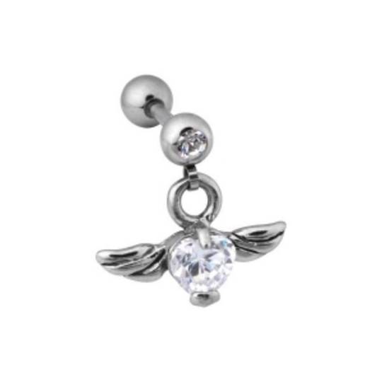Jewelled Bar and Flying Heart Barbell image 0